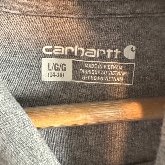 Carhartt Gray Hoodie with Orange Logo - Picture 2 of 3